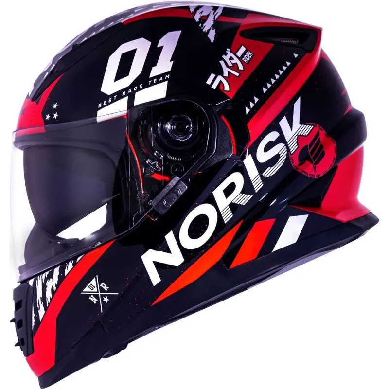 Capacete Norisk FF302 Tokyo Preto/Vermelho
